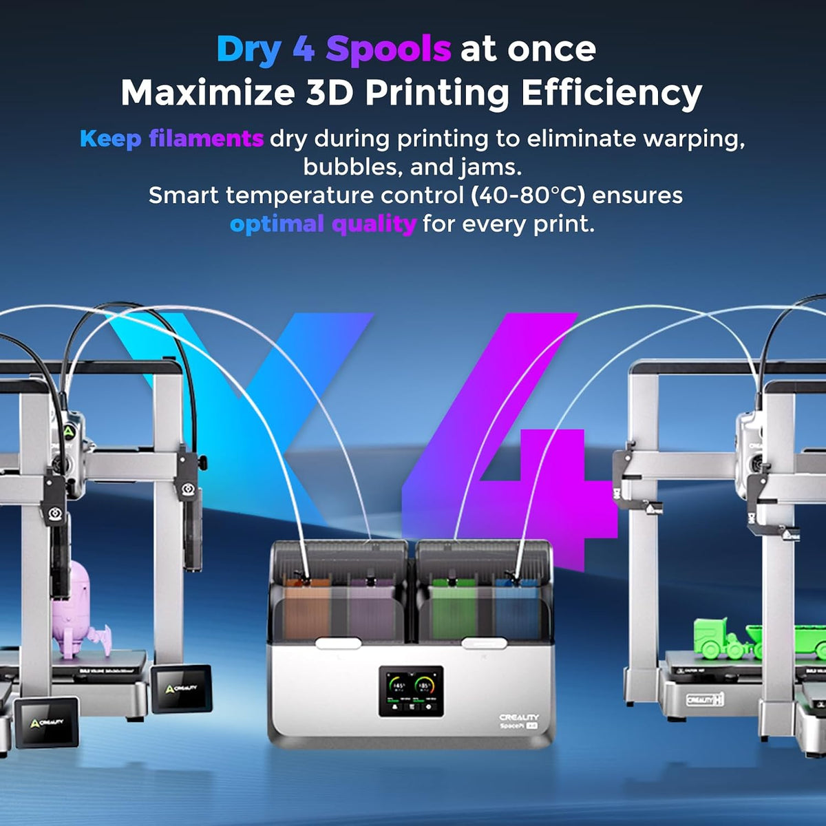Creality Space Pi X4 Filament Dryer, 4-Roll 3D Printer Dry Box