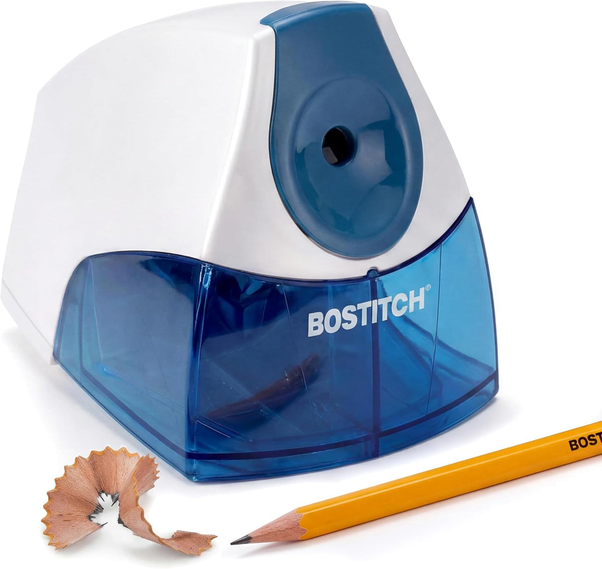 Bostitch Office Electric Pencil Sharpener for Classroom & Desk Use, Heavy-Duty Stall-Free Motor, High-Capacity Shavings Tray, Blue (Pack of 6)