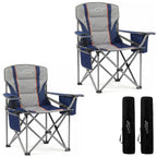 FAIR WIND 2-Pack Padded Oversized Camping Chair Heavy Duty for Adults