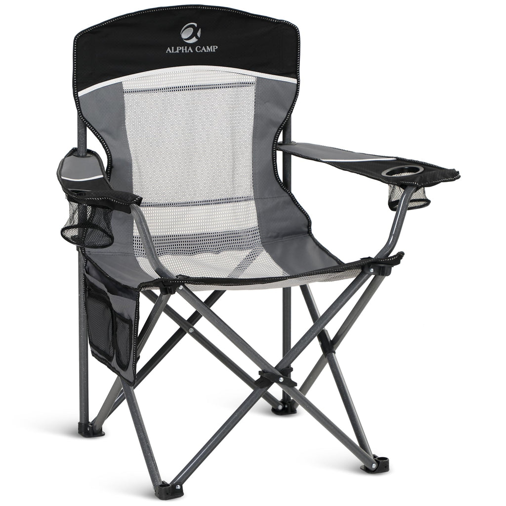 ALPHA CAMP Oversized Fully Padded Camping Chairs with Lumbar Support