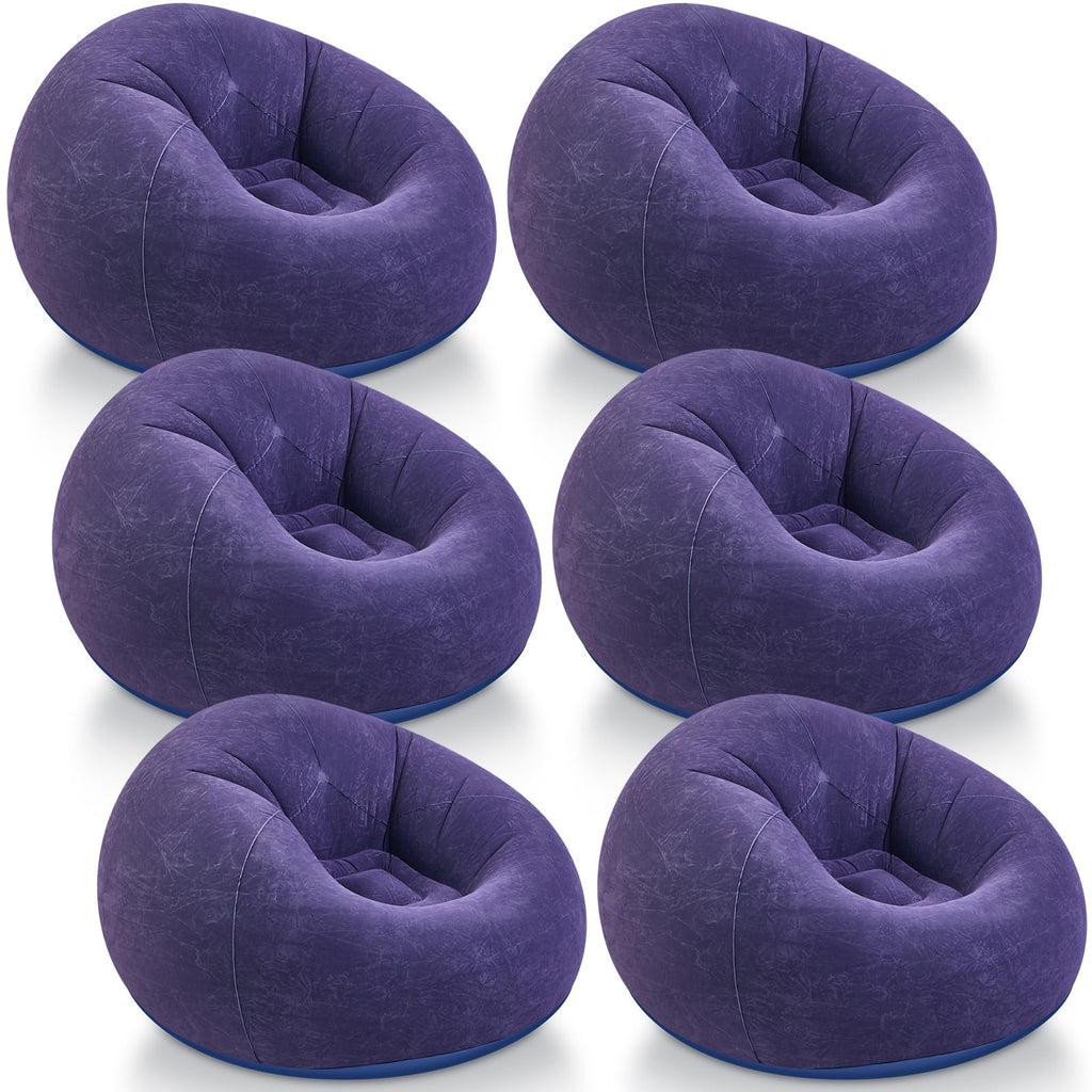 Realspring Inflatable Bean Bag Chairs,Coffee,4 Pcs