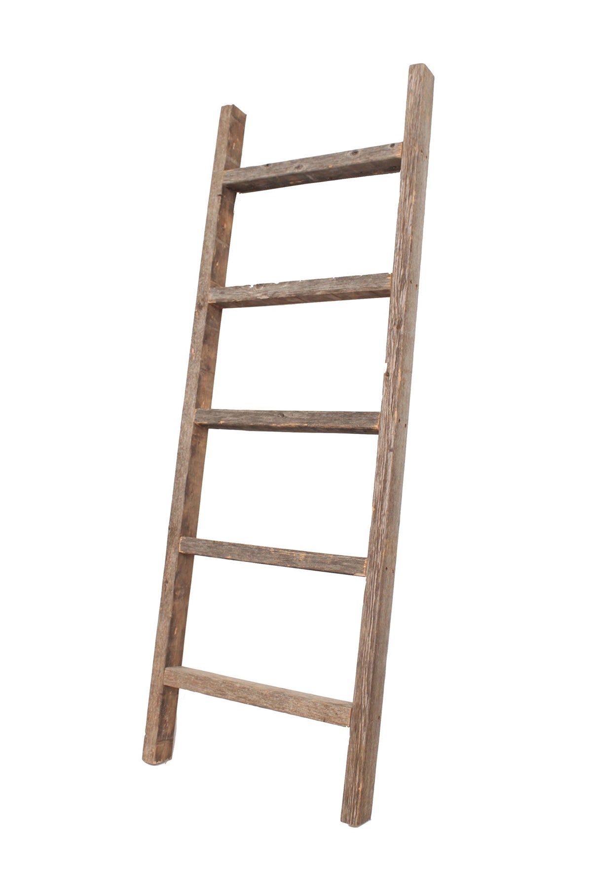 BARNWOODUSA 5 FT Decorative Ladder, Reclaimed Wood Ladder - Smoky Black