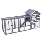 GEGURI Wooden Rabbit Hutch, Indoor Outdoor Chicken Coop Bunny Cage with Waterproof Roof