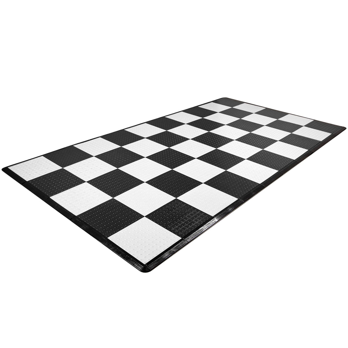IncStores ⅜ Inch Thick Nitro Interlocking Garage Floor Tiles | Plastic Floor Tile Set for Parking, Protecting, and Displaying Motorcycles | 12"x12" Tiles, Coin, Black/Shelby Blue