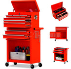 8 Drawer Rolling Tool Chest, High Capacity Tool Box with Lockable Wheels and Drawers, 2 in 1 Portable Toolbox Organizer Storage Cabinet For Garage, Warehouse, Repair Shop