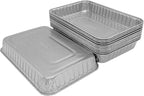 PACTOGO 9" x 6" x 1.25" Oblong Disposable Aluminum Foil Danish Cake Pans - Ideal Baking Tins for Sweets, Cakes, Cookies, Brownies (Pack of 100)