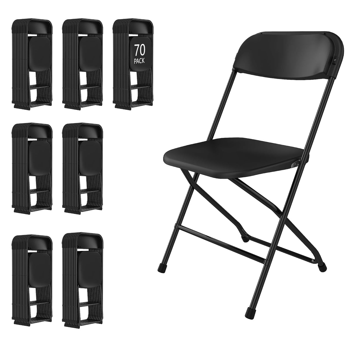 10 Pack White Folding Chairs for School Events Wedding Party Picnic