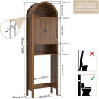 Arched Over The Toilet Storage Cabinet with Fluted Doors, Bathroom Shelf