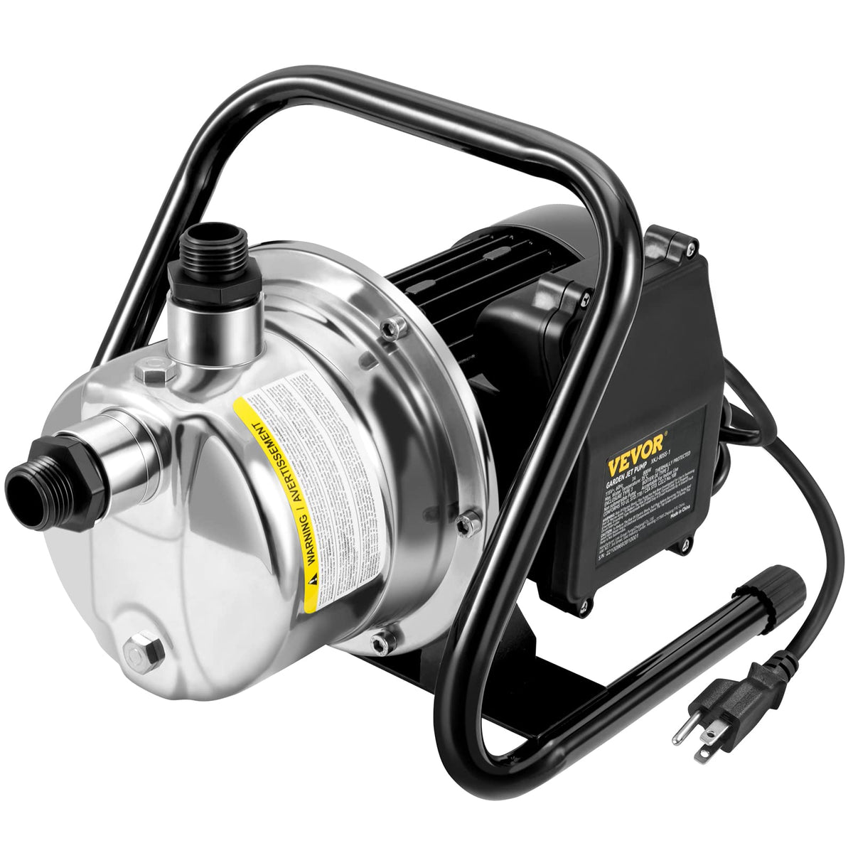 VEVOR 1HP Shallow Well Pump Portable, 1380 GPH Garden Jet Pump with Automatic Controller, 145 ft Head Stainless Steel Sprinkler Booster Pumps, for Garden Lawn Irrigation System, Water Transfer