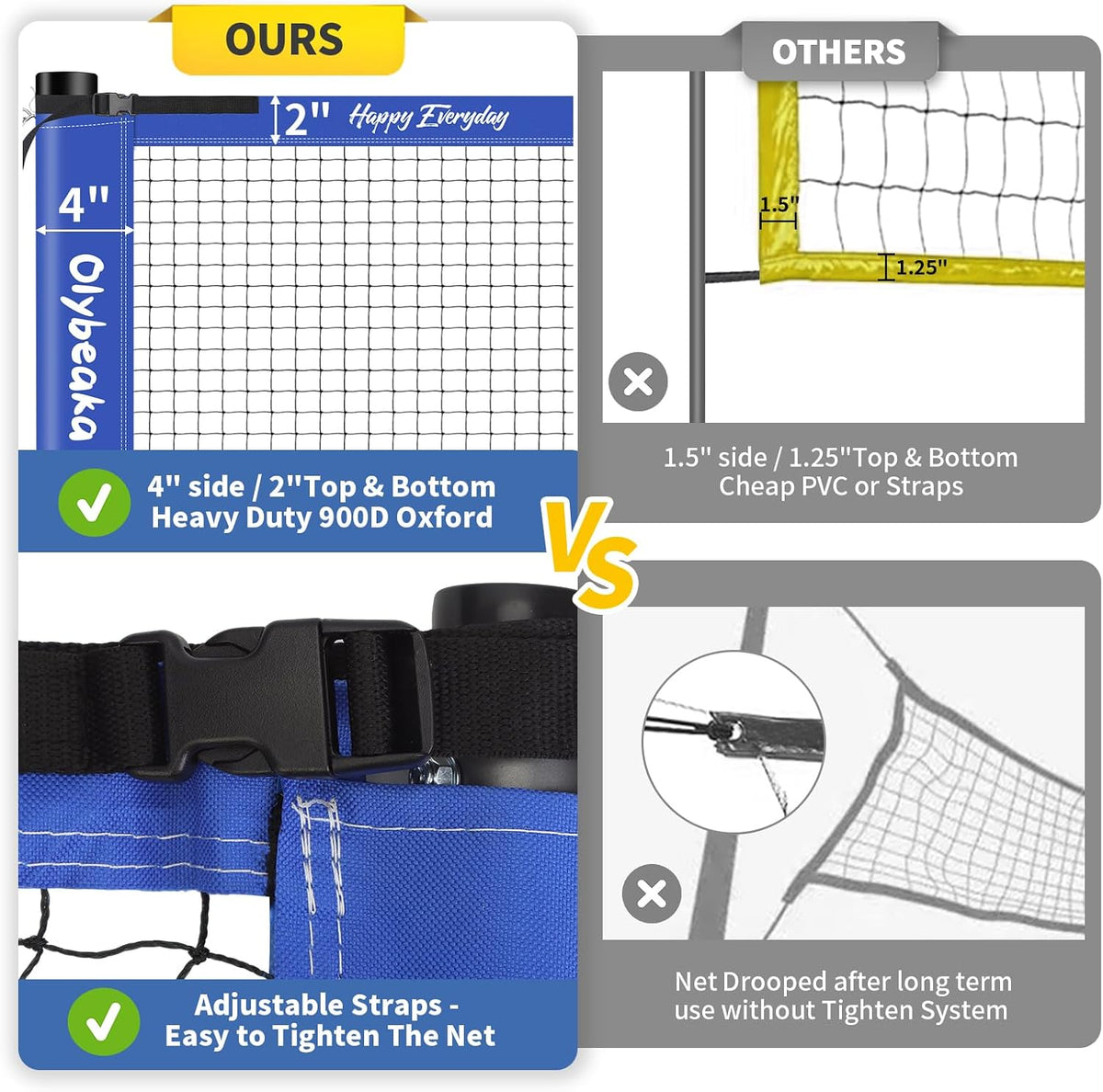 20FT Outdoor Badminton Set for Backyard Lawn Beach