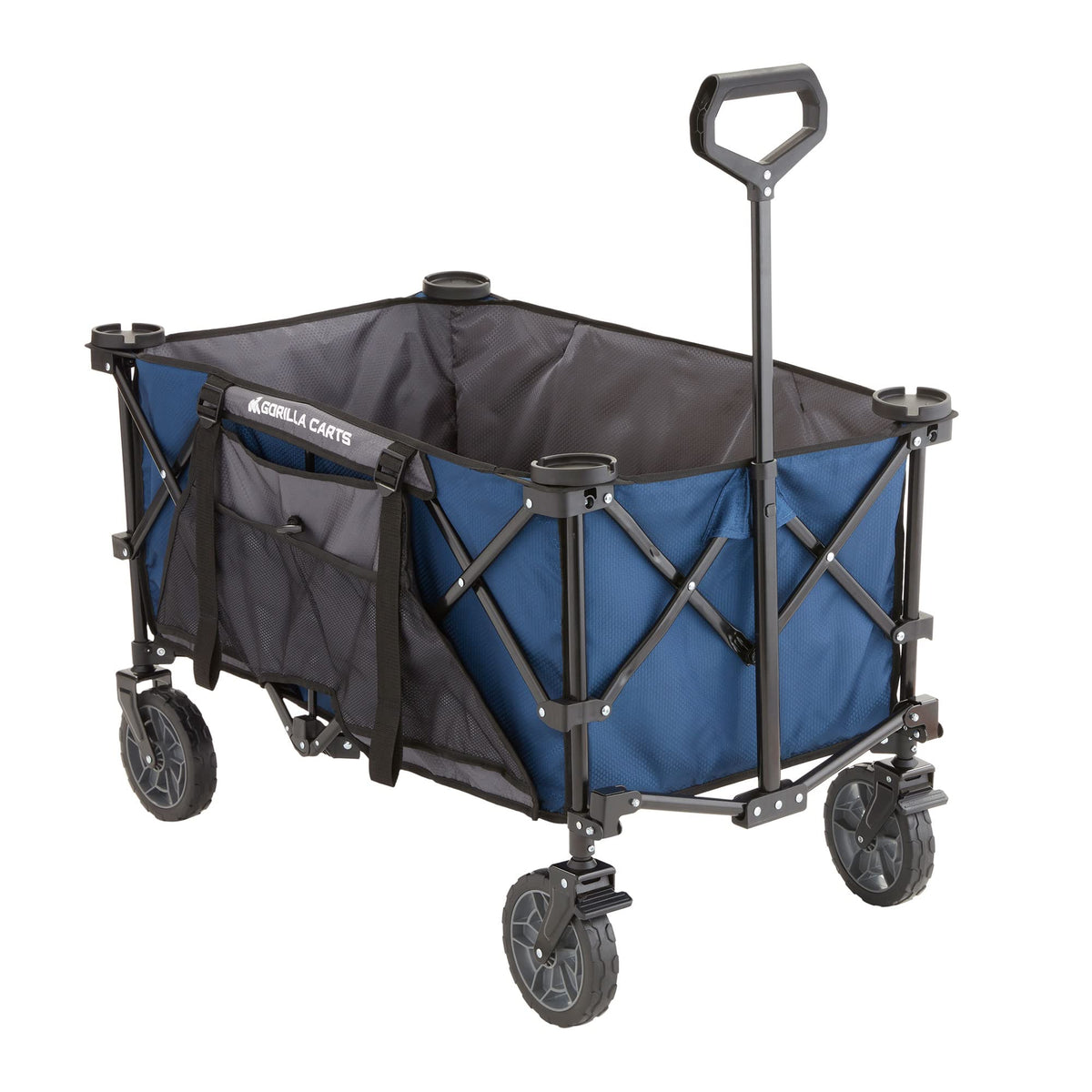 Gorilla Carts Collapsible Folding Outdoor Utility Wagon, 7 Cu Ft, Black