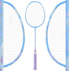 YODIMAN Single Professional Badminton Racket for Advanced Players - 50T Graphite Carbon Fiber with Aerodynamic Frame, Pre-Strung 26lbs, Ultra-Light 5U for Club & Tournament