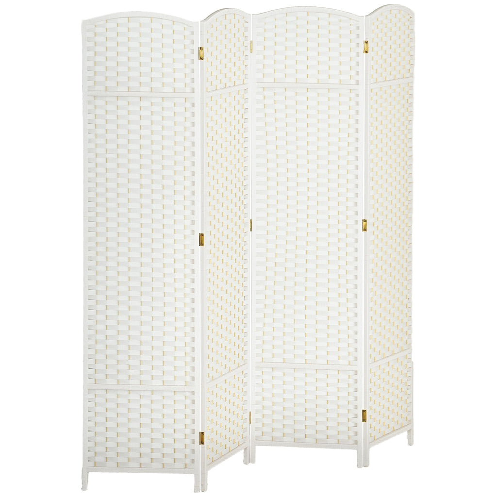 HOMCOM Room Divider 8 Panel Folding Privacy Screen 5.6' Tall Nature Wood
