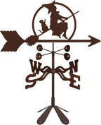 EZ Vane Steel Witch Weathervane with Wind Cups — 4-Sided Mount