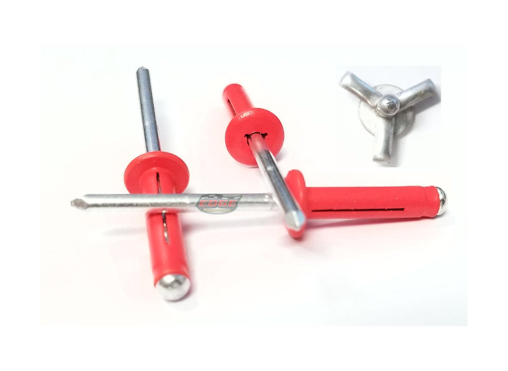 Yellow Exploding Pop Rivets 3/16" Tri-Fold Small Aluminum Head Steel Mandrel .040 - .354 Grip Range Fastener