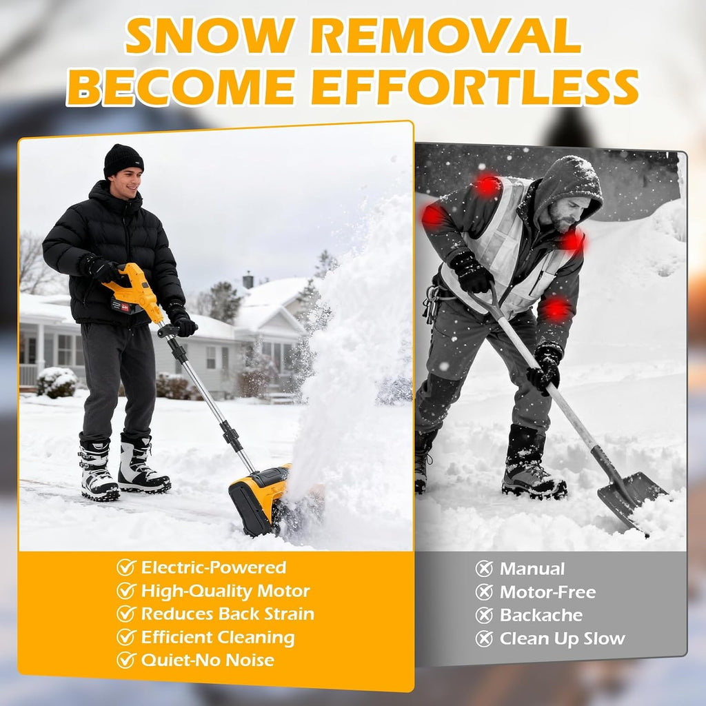 ALSO GO 21V Electric Cordless Snow Shovel, 11-Inch with 2 x 4.0Ah Batteries