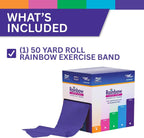 Rainbow Resistance Band Roll, 50 Yd Dispenser Box