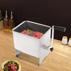 Meat Mixer Machine 20 lbs Commercial Manual Meat Mixers 201 Stainless Steel Meat Grinder Sausage Mixer Machine Meat Processing Equipment Ground Beef Hand Mixer with Lid