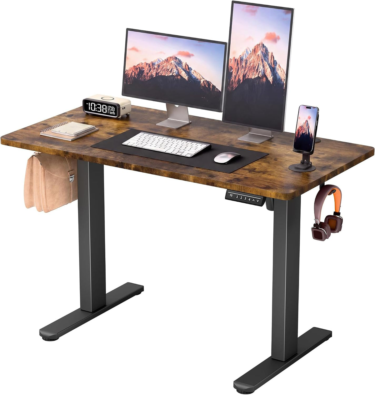 Furmax 45 Inches Electric Standing Desk, Home Office Desk with Phone Holder