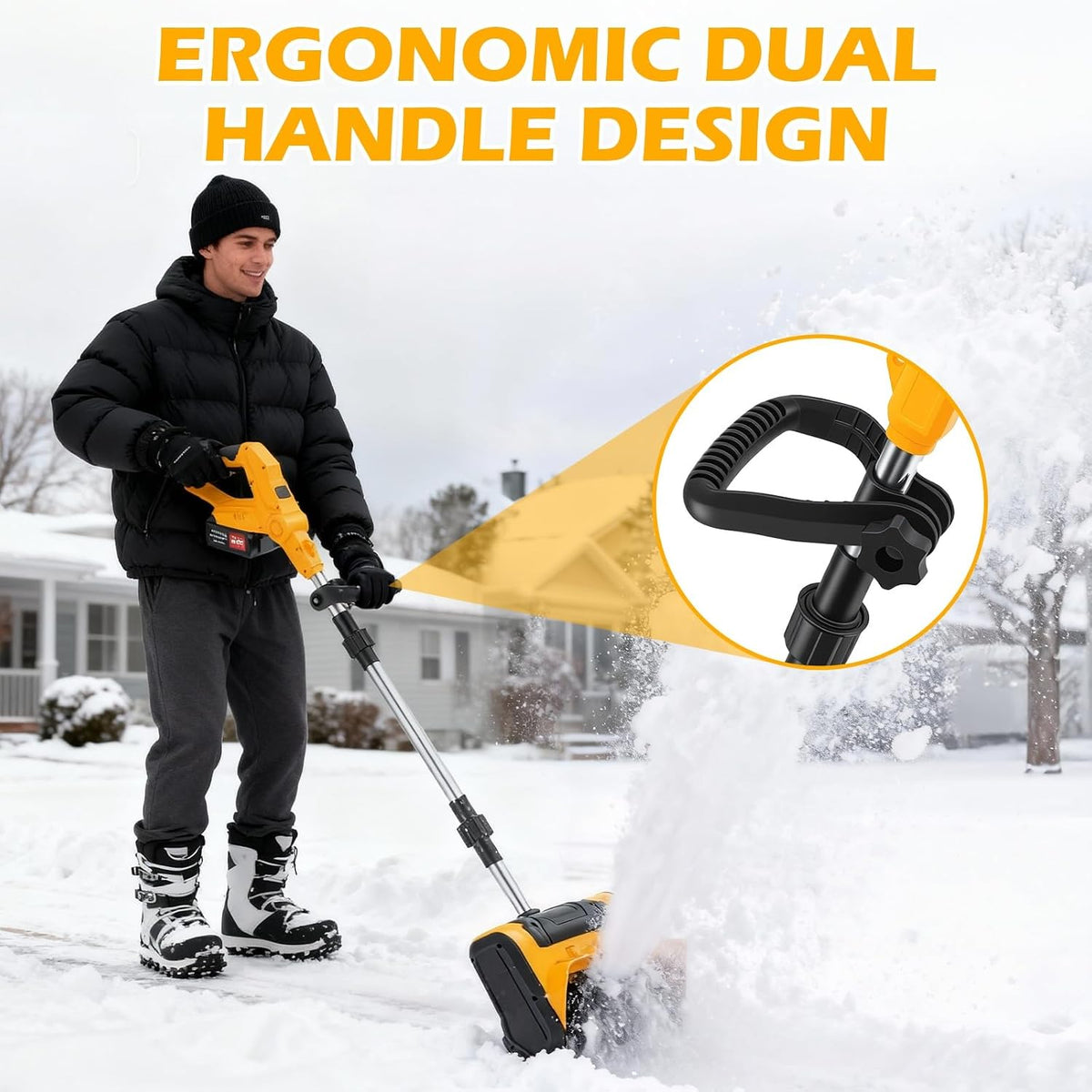 ALSO GO 21V Electric Cordless Snow Shovel, 11-Inch with 2 x 4.0Ah Batteries