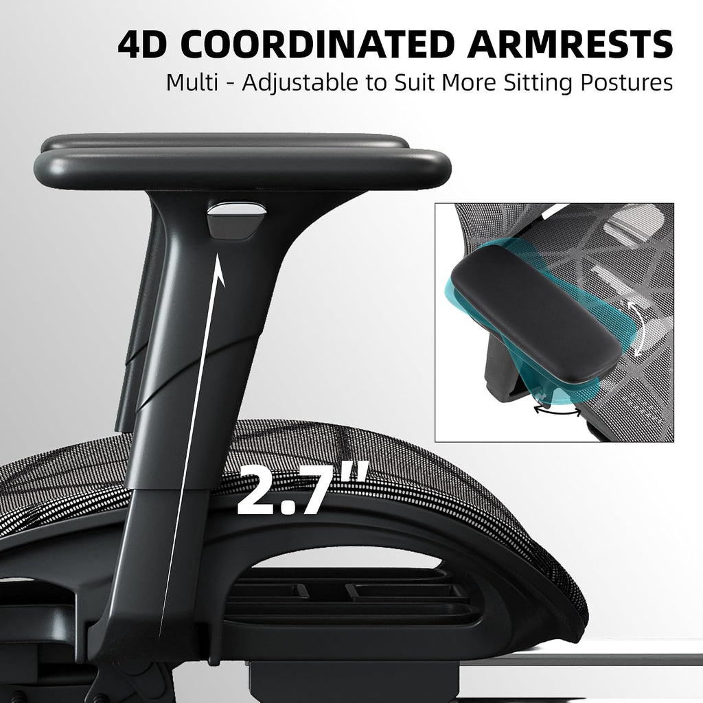 Ergonomic Office Chair, Mesh Computer Chair,400lbs Capacity