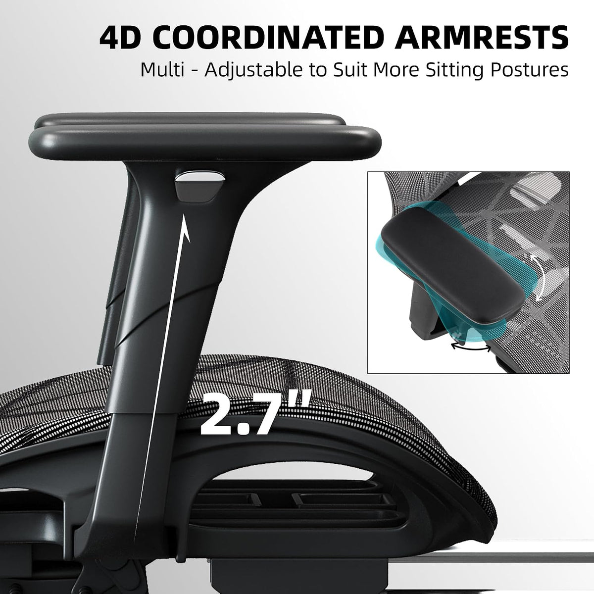 Ergonomic Office Chair, Mesh Computer Chair,400lbs Capacity