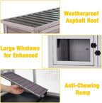 Aivituvin Rabbit Hutch Indoor Bunny Cage Outdoor 2 Story Pet House Guinea Pig Cage on Wheels 36" L