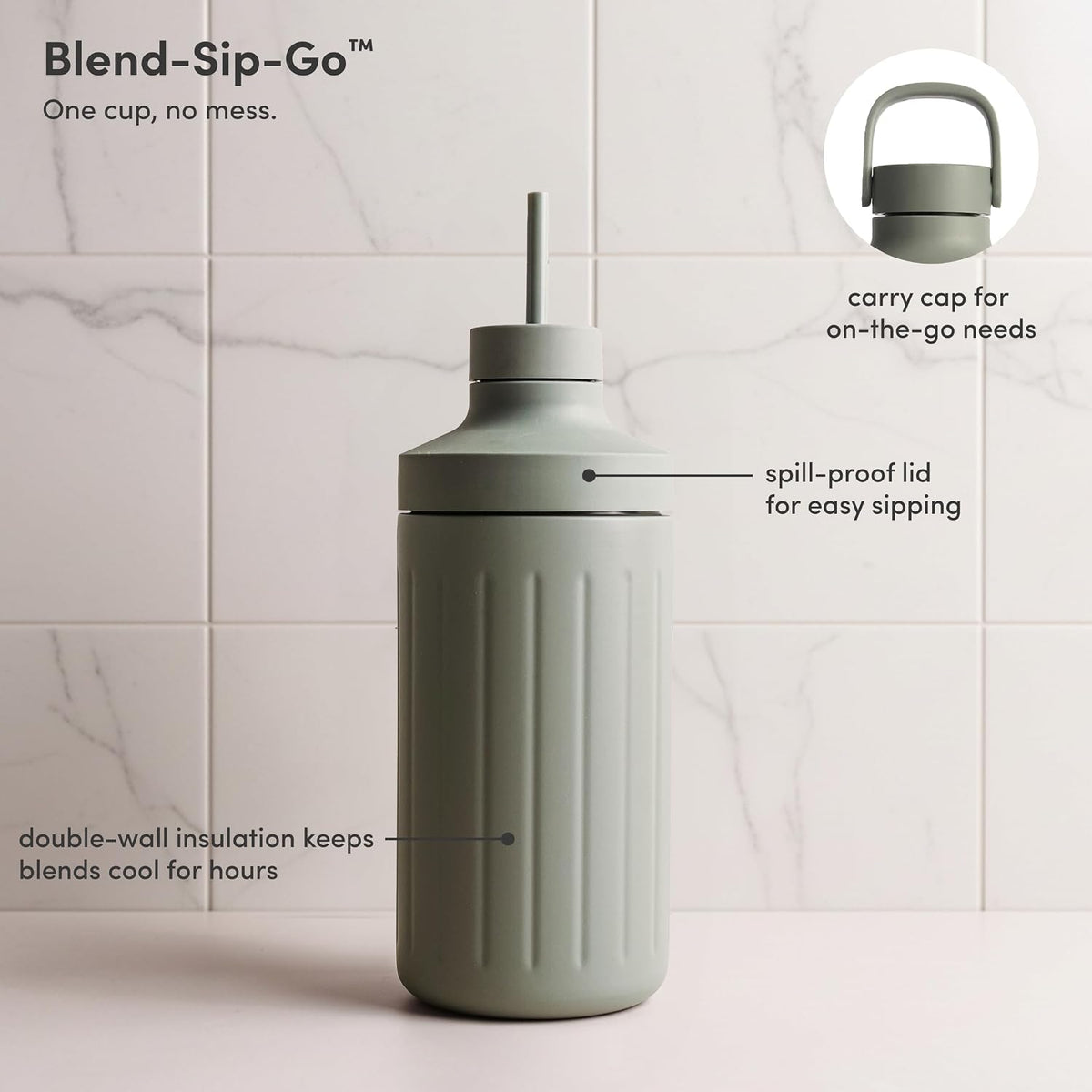 Beast Mega 1200 Stainless Steel Countertop Blender, Sage, 1200W