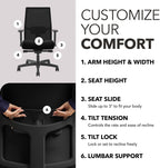 HON Ignition 2.0 Ergonomic Office Chair, Lumbar Support, Desk Chair, Black