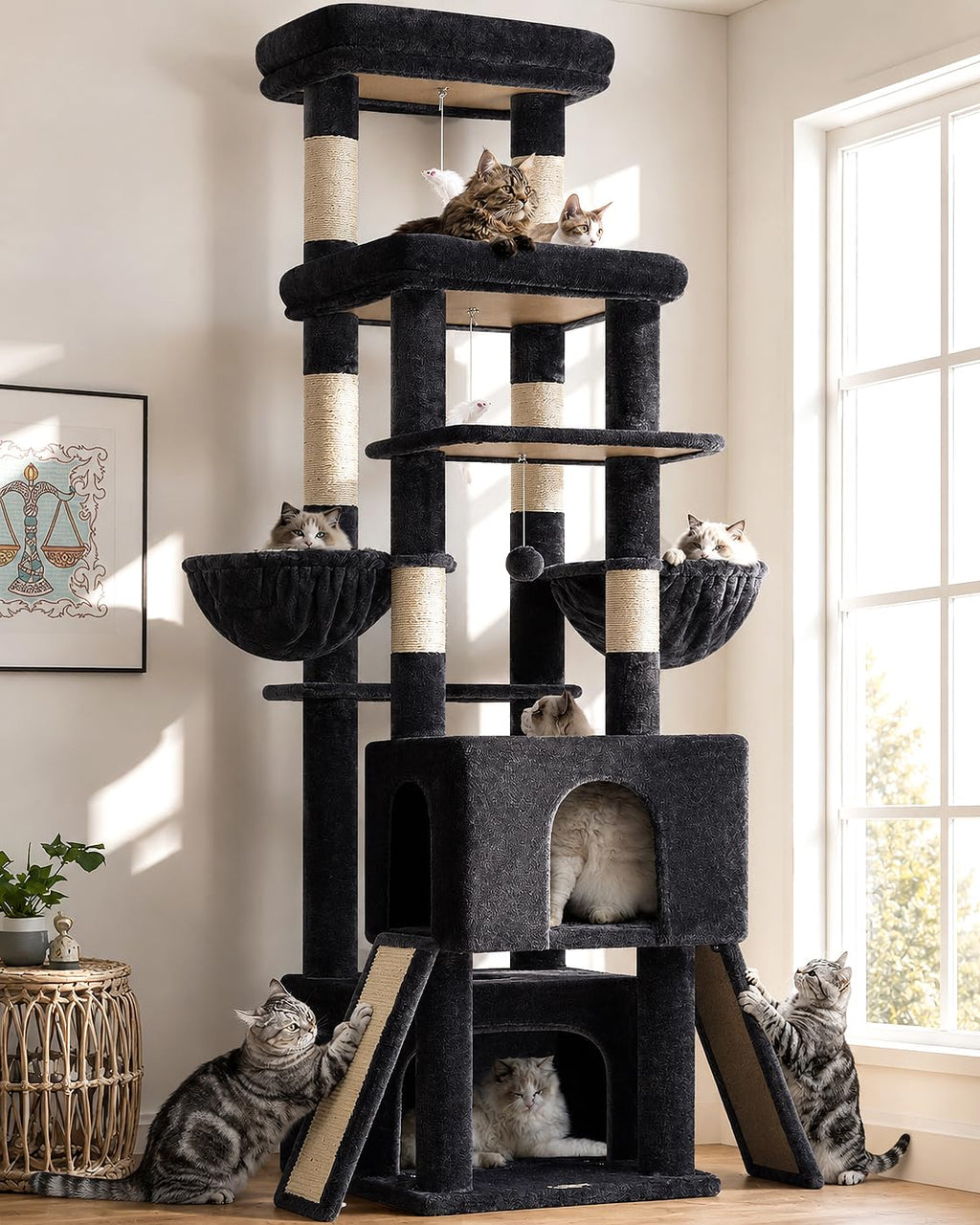 Globlazer Z78 Heavy Duty Cat Tree for 20lbs Large Adult Cats, Beige