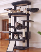 Heybly Cat Tree, 68 inch Multi-Level Cat Tower for Indoor Cats HCT025G