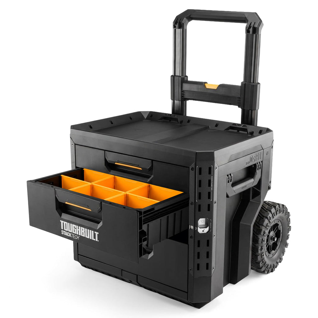 ToughBuilt StackTech 2 Drawer Rolling Locking Tool Box, 240 lb Capacity