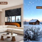 3 Layer Window Insulation Kit Thermal Insulated Window Cover 35x59 47x63 63x39 inch Oxford Cloth Thicken Cotton Soundproof Roll-Up Design Reusable Winterize Curtain for Attic Bedroom(Black,W59xH106")