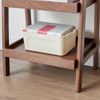 HRVEOCEI 17.72” Small Bookshelf, 3 Tier Ladder Shelf, Wood Side Shelf for Living Room Bathroom Bedroom, Oak, Mini, Vintage, Portable, Easy Assembly, Double Stability (Walnut)