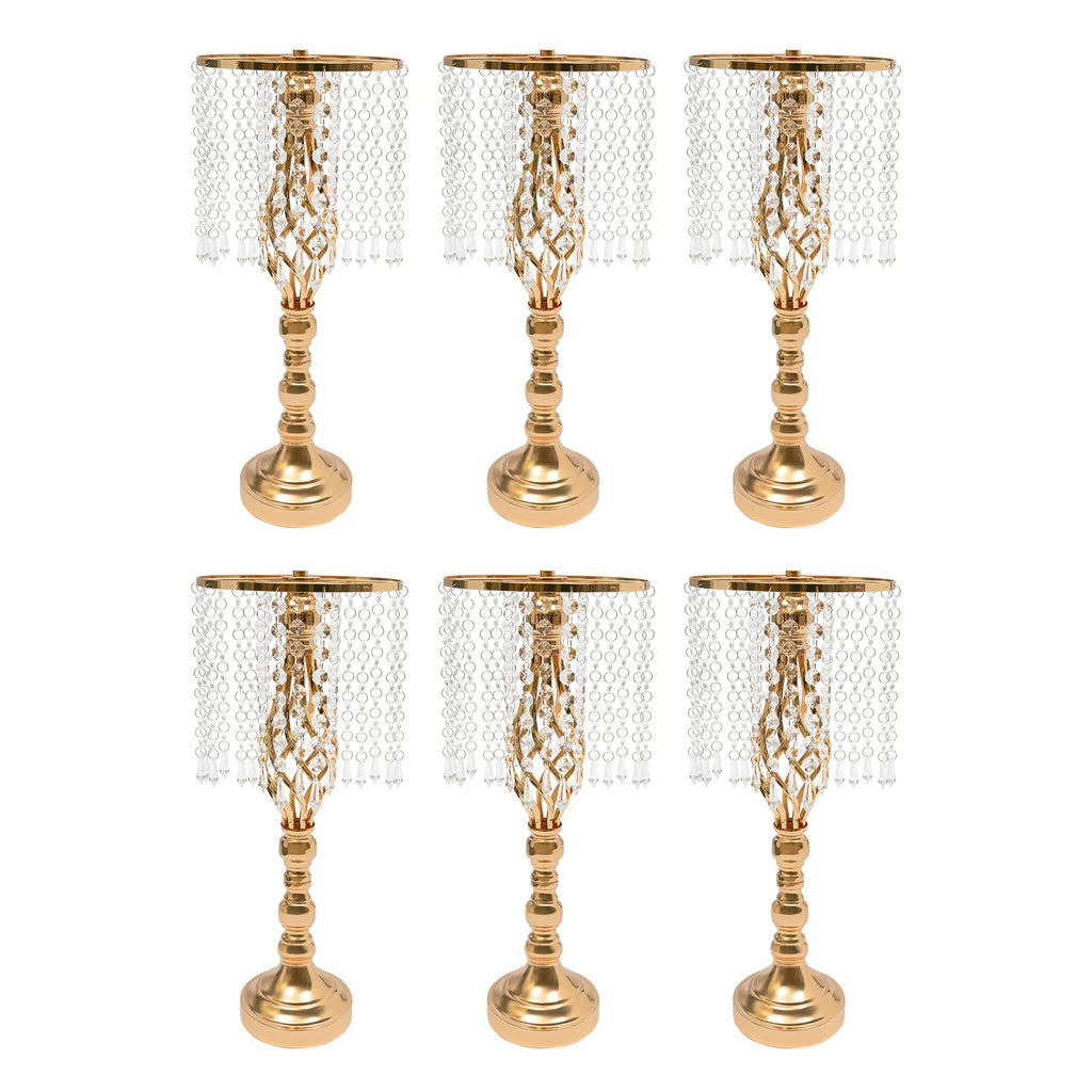 Wedding Centerpieces Gold Vases,10PCS Metal Flower Candle Holder,Wedding Vase for Tables,Crystal Flower Vase Metal Flowers Stand for Party Tables Decorations