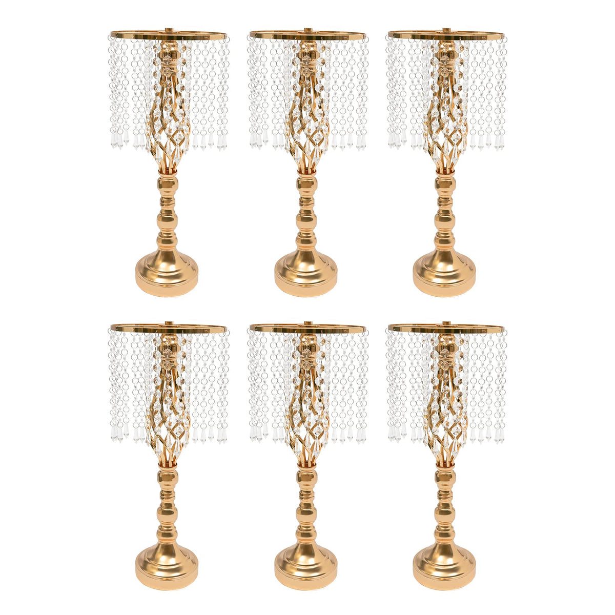 Wedding Centerpieces Gold Vases,10PCS Metal Flower Candle Holder,Wedding Vase for Tables,Crystal Flower Vase Metal Flowers Stand for Party Tables Decorations