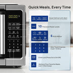 Countertop Small Microwave Oven 0.9 Cu. Ft, 900W Compact Microwave with LED Lighting, 6 Auto Menus, Turntable, Child Lock, Easy-Clean, Memory for Kitchen, Home, Dorm Essentials, Stainless Steel