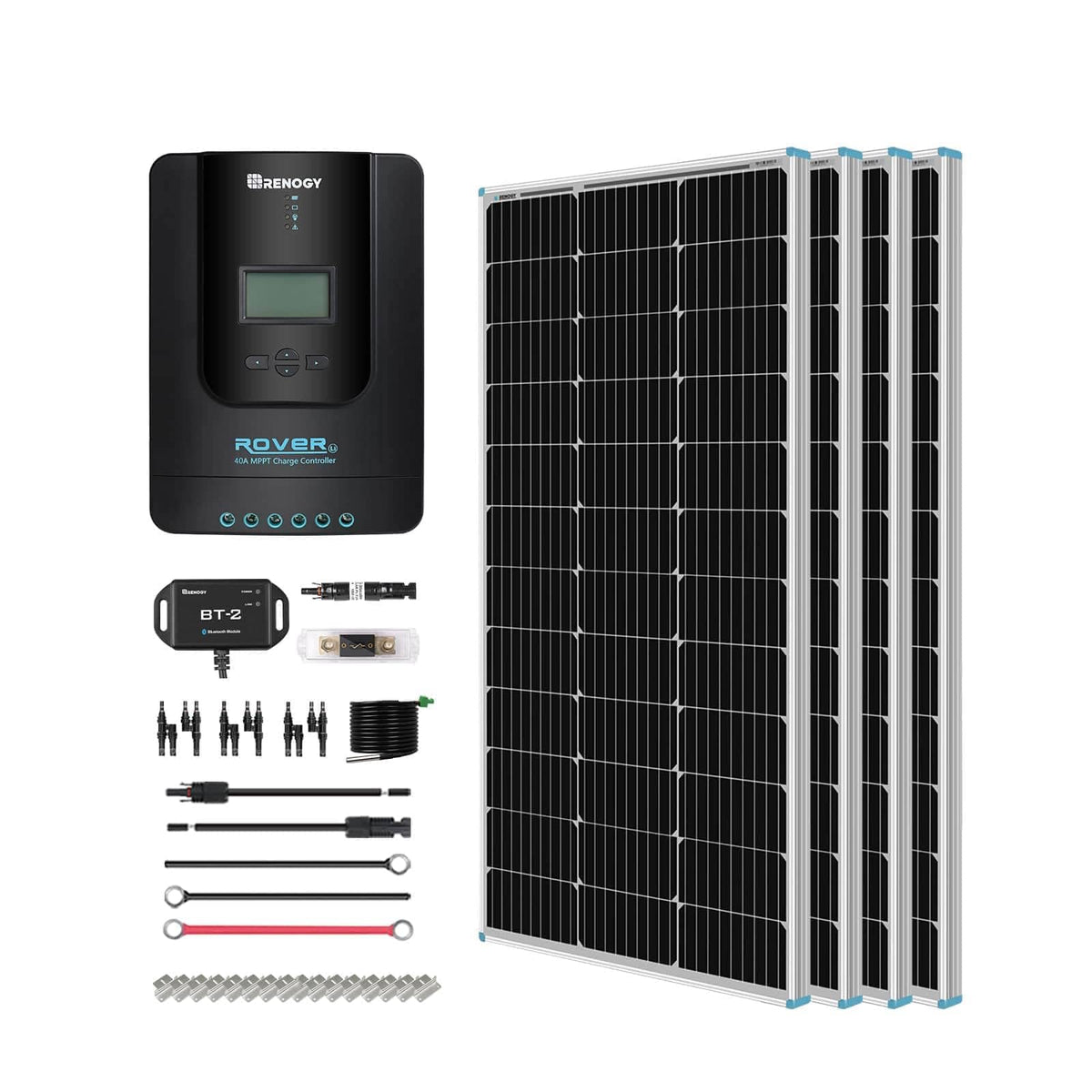 Renogy 200W 12V Monocrystalline Solar Panel Kit + 30A PWM Charge Controller
