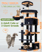 Taoqimiao 79in Cat Tree, Tall Large Cat Tower for Indoor Adult Cats S10G