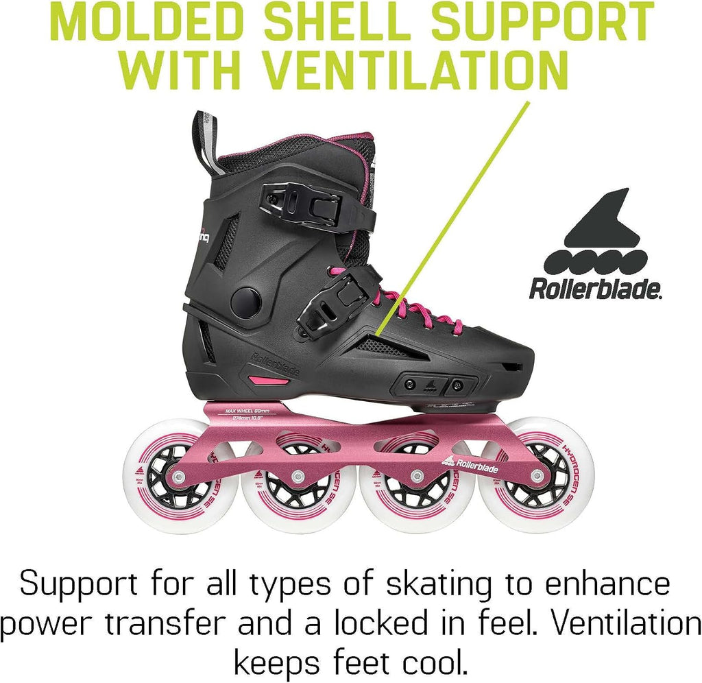 Rollerblade Lightning 90 Women's Urban Inline Skate, Black and Sangria