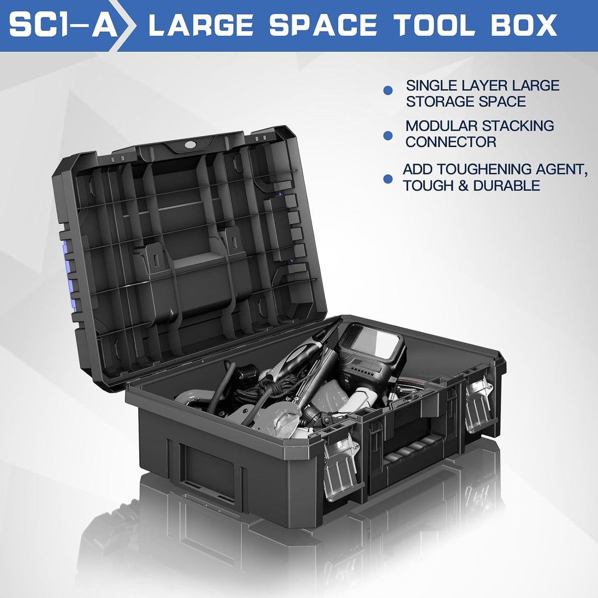 AIRAJ 5 Tier Stackable Tool Box with Wheels, Rolling Tool Box with Drawers