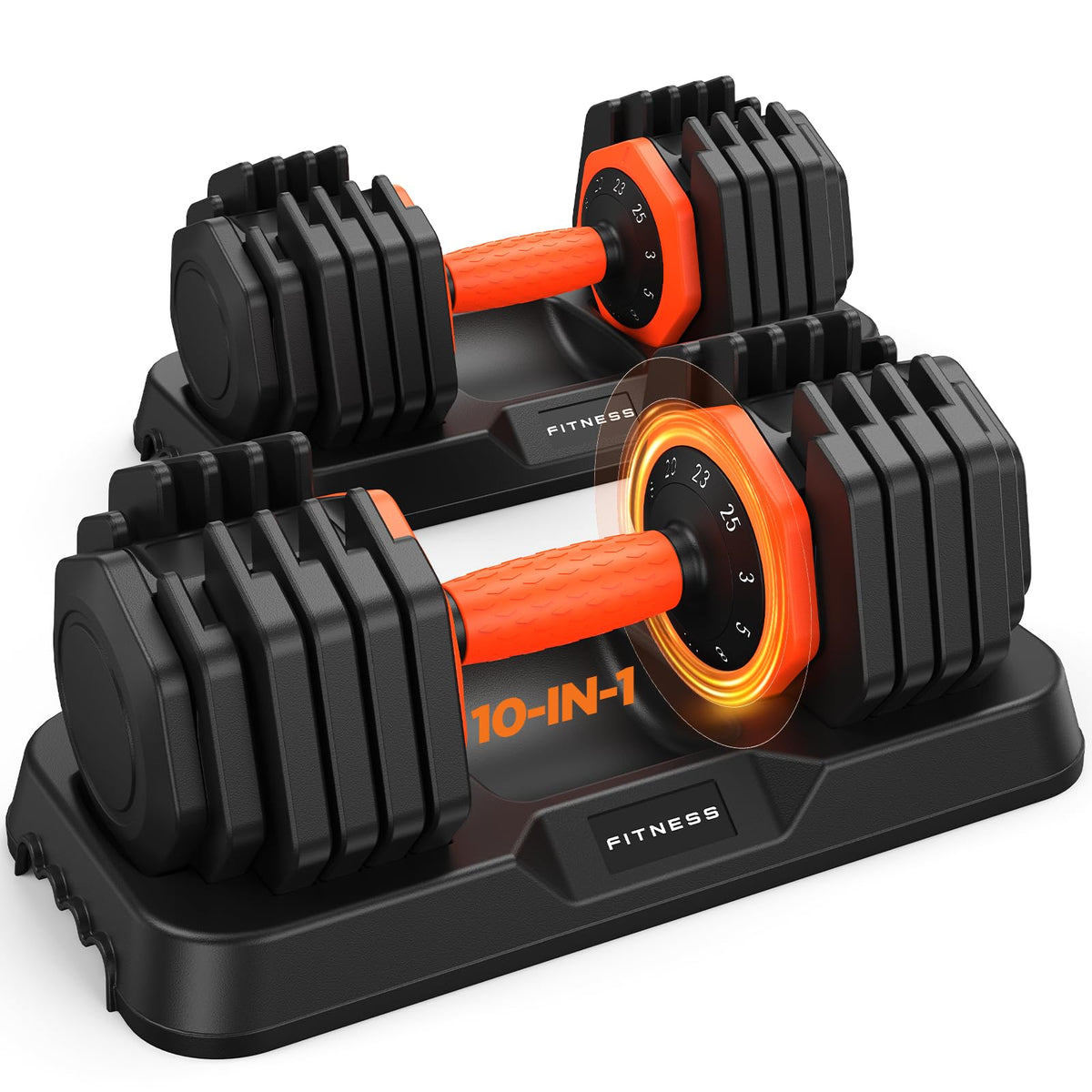 2026 FDB2 Updated Adjustable Dumbbell Set of 2, 5-in-1/10-in-1 Weights Dumbbell Set with Storage Box, 25lbs/55lbs Adjustable Weights with Anti-slip Silicone Grip, Weight Set For Home Gym Suit both Men and Women