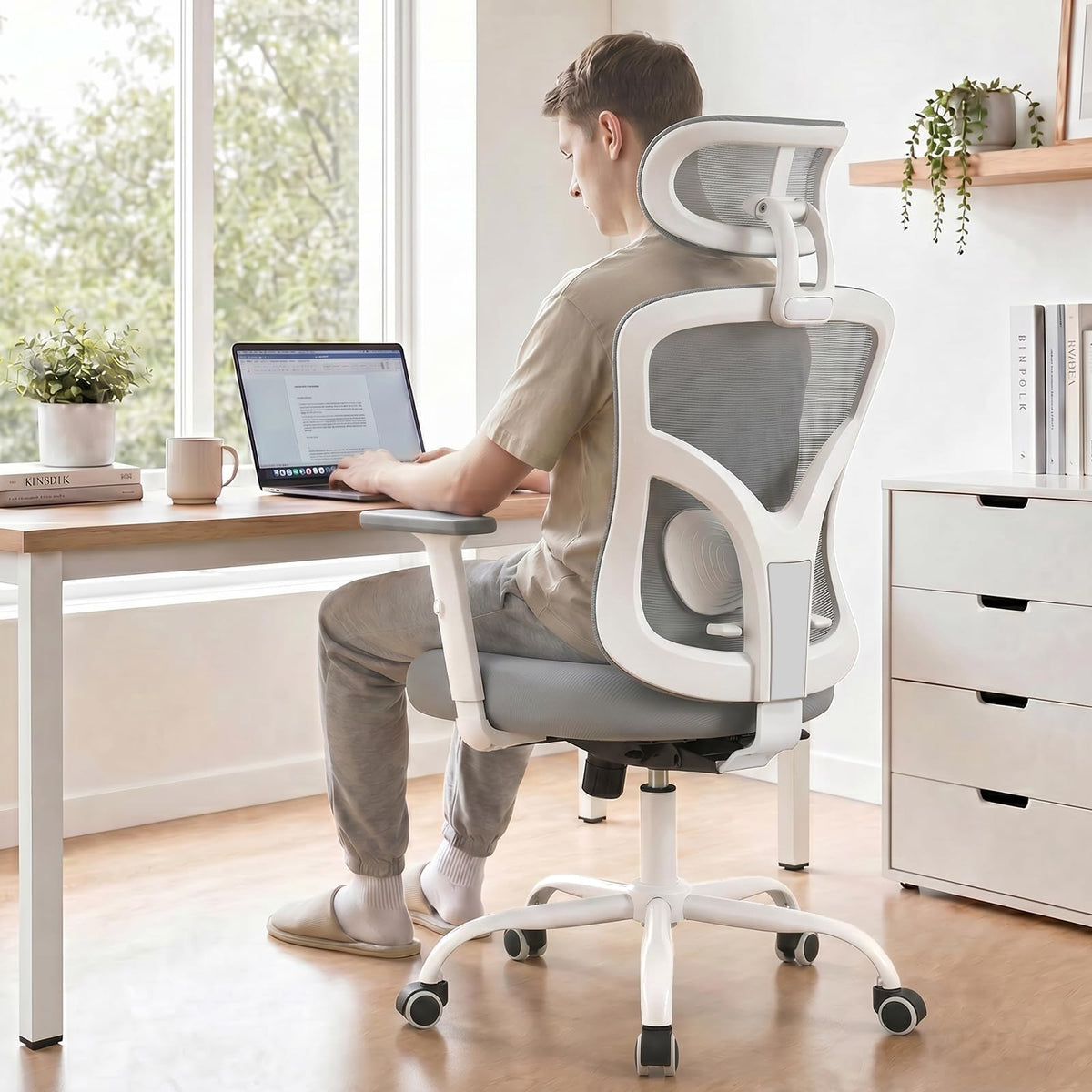 Marsail Ergonomic Office Chair with Lumbar Support and 2D Headrest