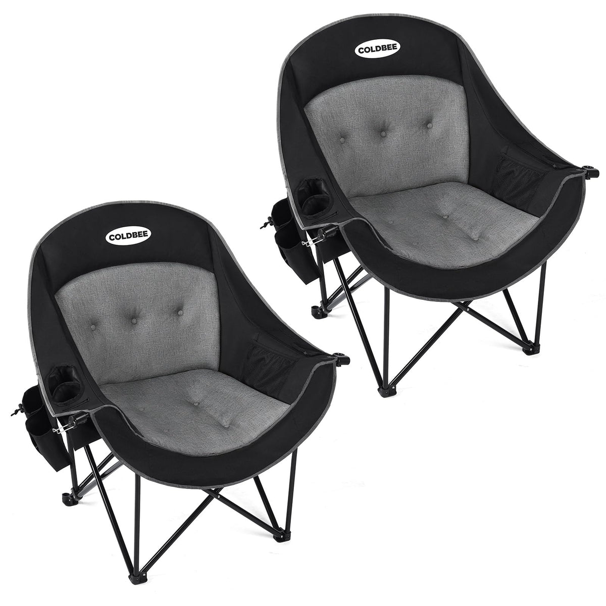 Oversized Camping Chairs for Adults - Heavy Duty Padded Outdoor Camp Chair