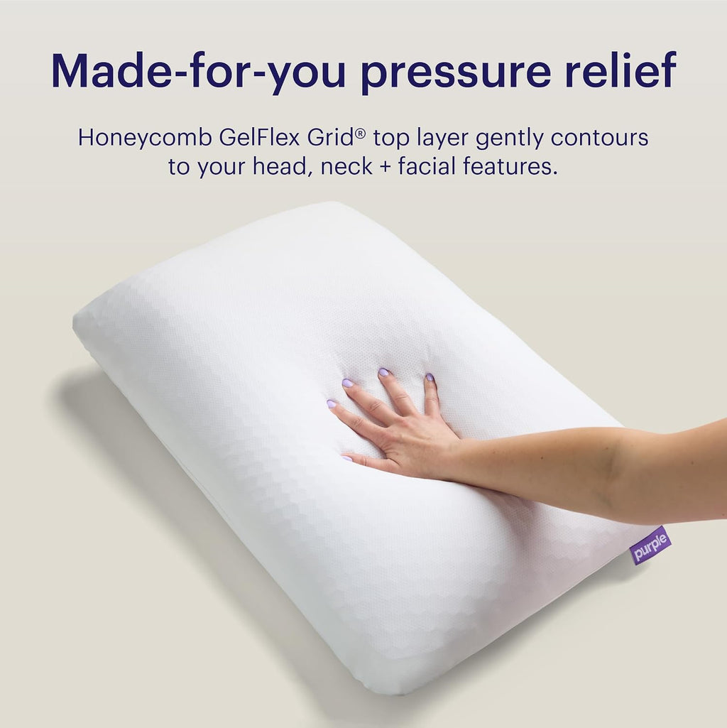 Purple GridCloud Pillow, Standard Size, Cooling Plush Neck Pillow