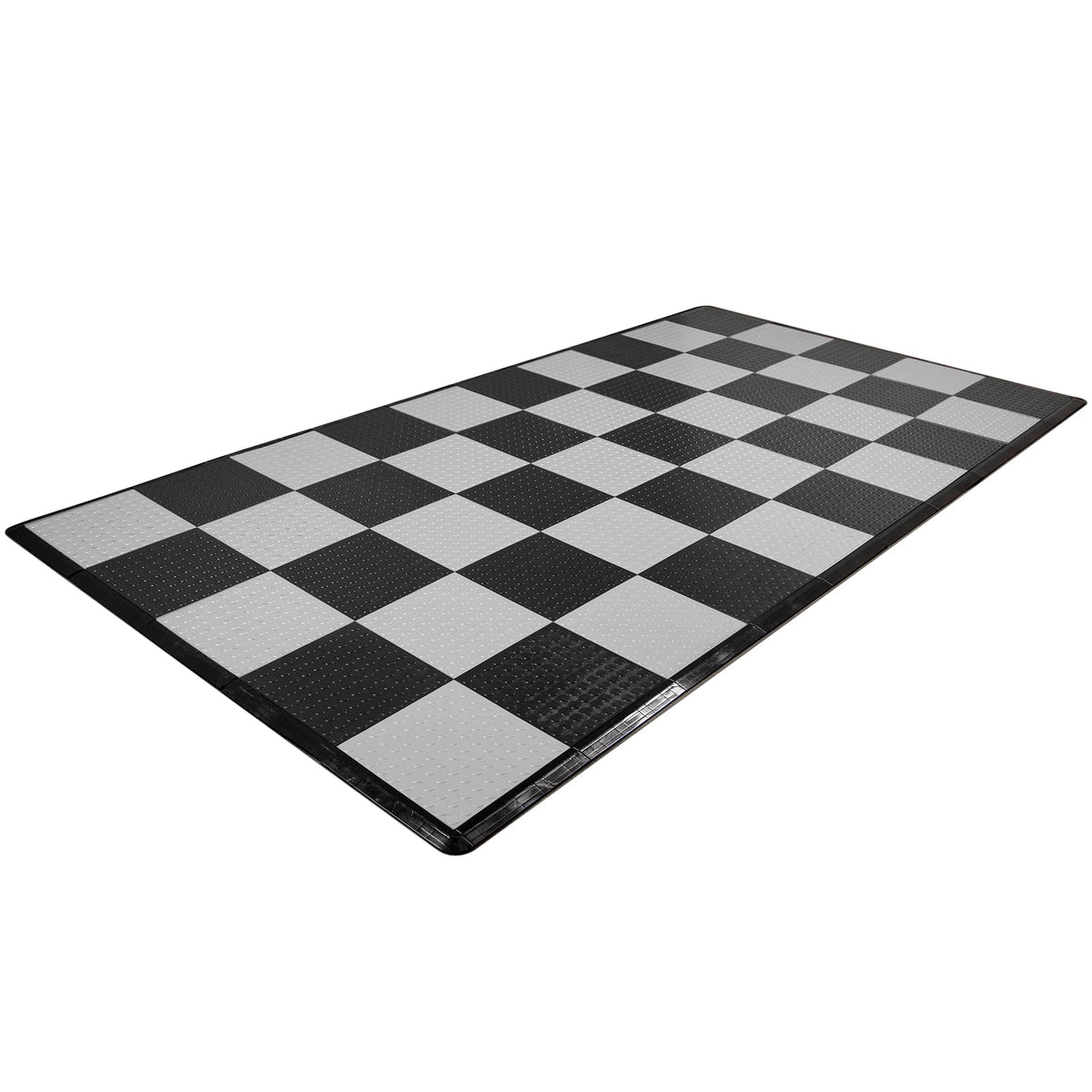 IncStores ⅜ Inch Thick Nitro Interlocking Garage Floor Tiles | Plastic Floor Tile Set for Parking, Protecting, and Displaying Motorcycles | 12"x12" Tiles, Coin, Black/Shelby Blue