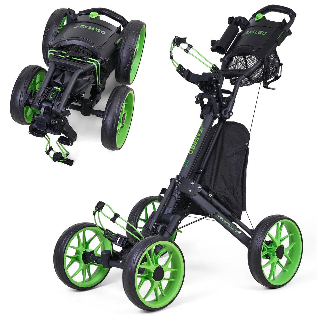 EASEGO Golf Push Cart 4 Wheel : Golf Walking Cart Golf Caddy Pull Carts