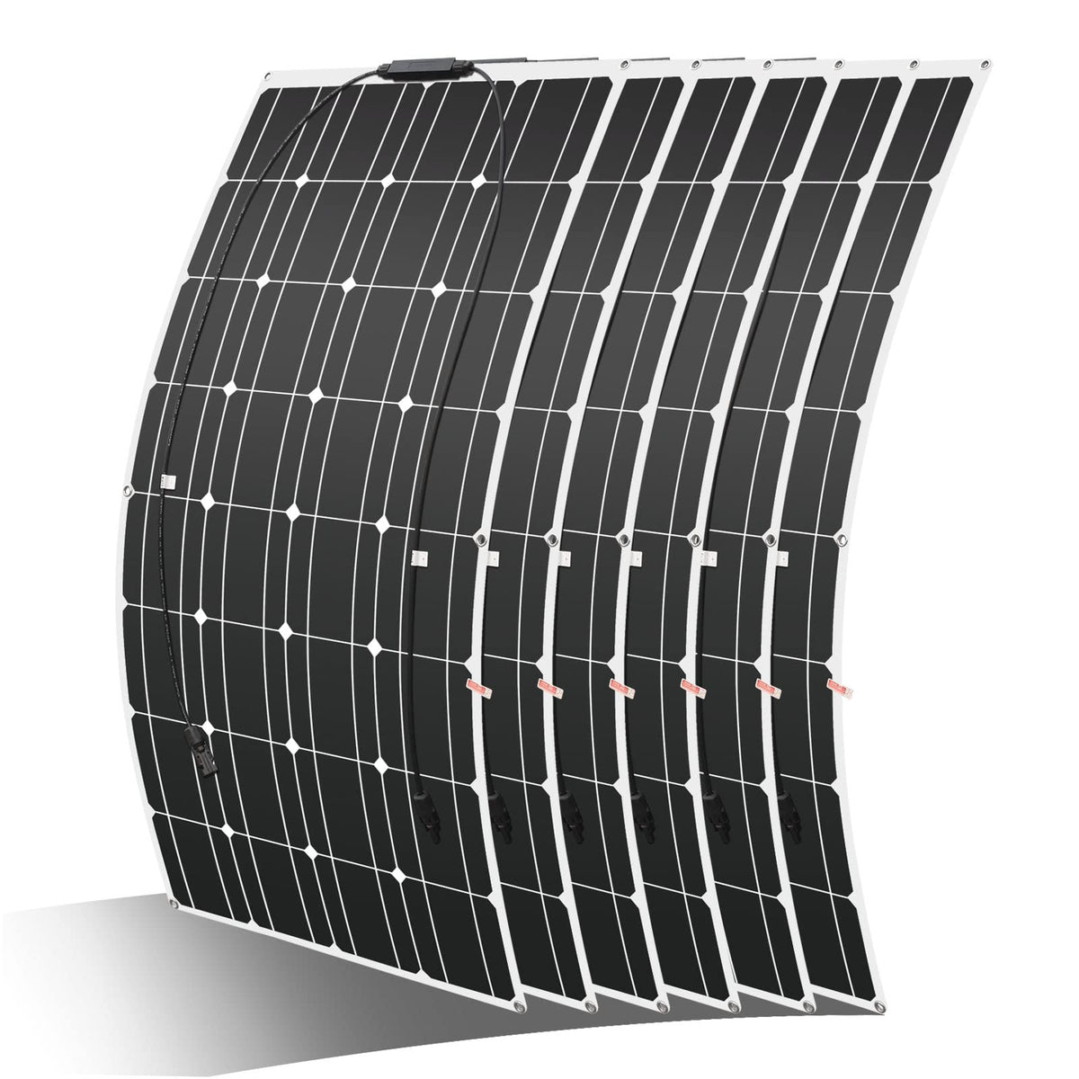 300W Flexible Solar Panel (3pcs 100w) 24V/12V Solar Panel Monocrystalline Silicon Photovoltaic Solar Charger is Suitable for RV Yacht Camping and Other Uneven Surfaces
