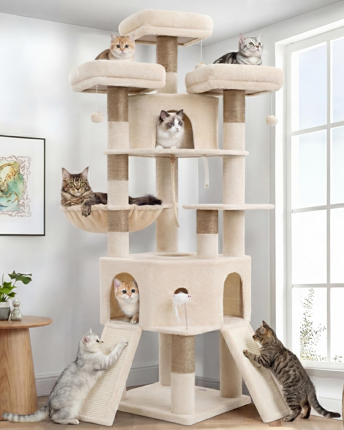 Cat Tree, 81.1" Tall Heavy Duty Cat Tower for Large Cats VCT032W