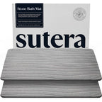 Stone Bath Mat for Bathroom, Dries in Seconds - Diatomaceous Earth, Gray